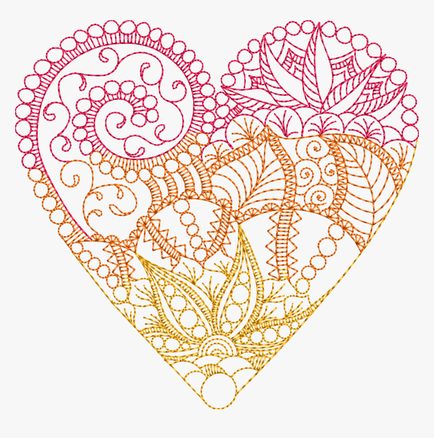 Scribble Png Cute Heart - Zen Doodle Pattern Clipart, Transparent Png, Free Download