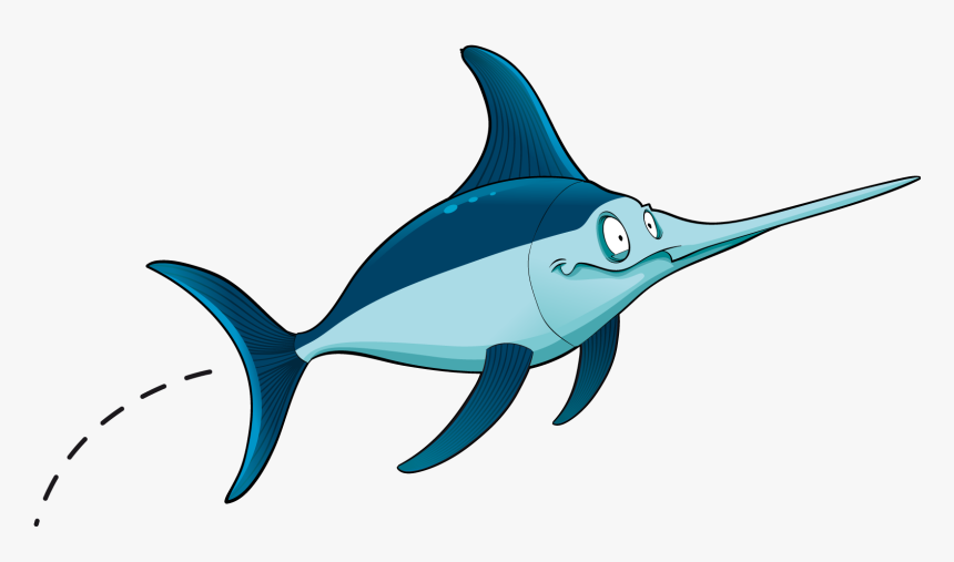 Collection Of Free Swordfish Drawing Cute Download - Shark Fish Cartoon Png, Transparent Png, Free Download