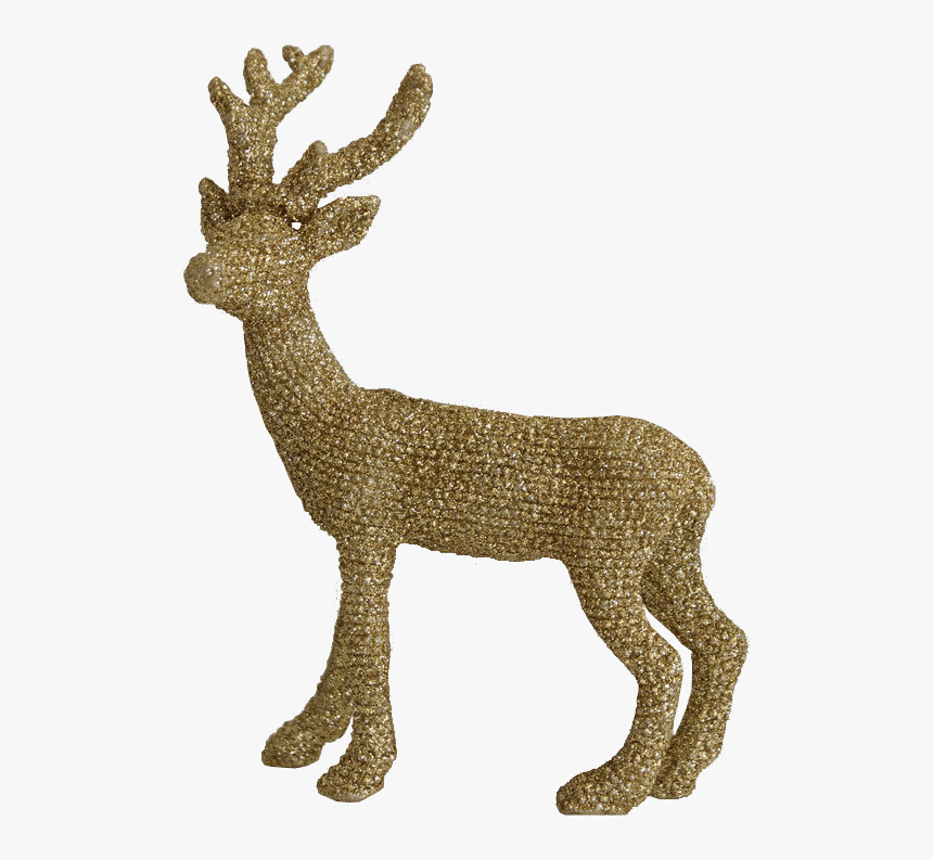 Gold Reindeer Transparent Background - Christmas Reindeer Decoration Transparent, HD Png Download, Free Download