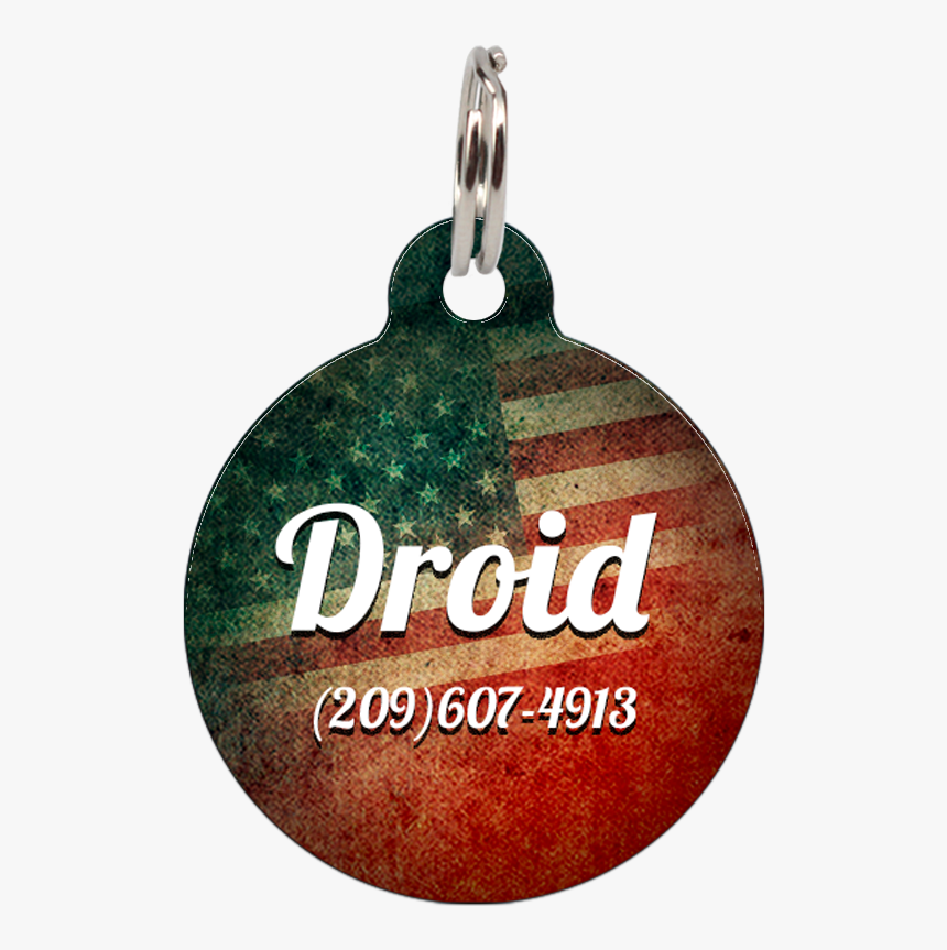 Vintage American Flag Patriotic Dog Id Tag For Pets"
 - Pet Tag, HD Png Download, Free Download