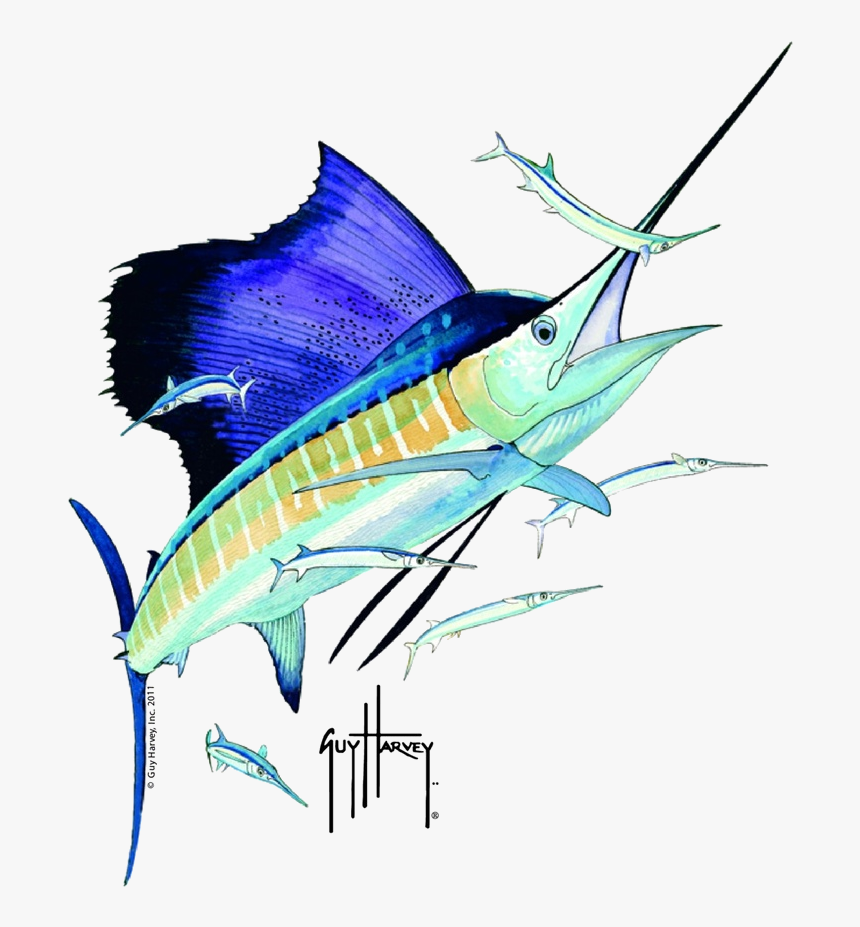 Sailfish Guy Harvey Art, HD Png Download, Free Download