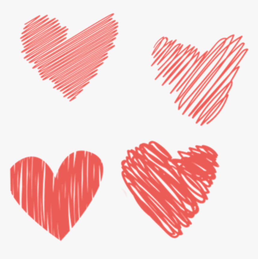 #ftestickers #hearts #sketch #doodle #red #freetoedit - Red Transparent Background Heart Sketch Png, Png Download, Free Download