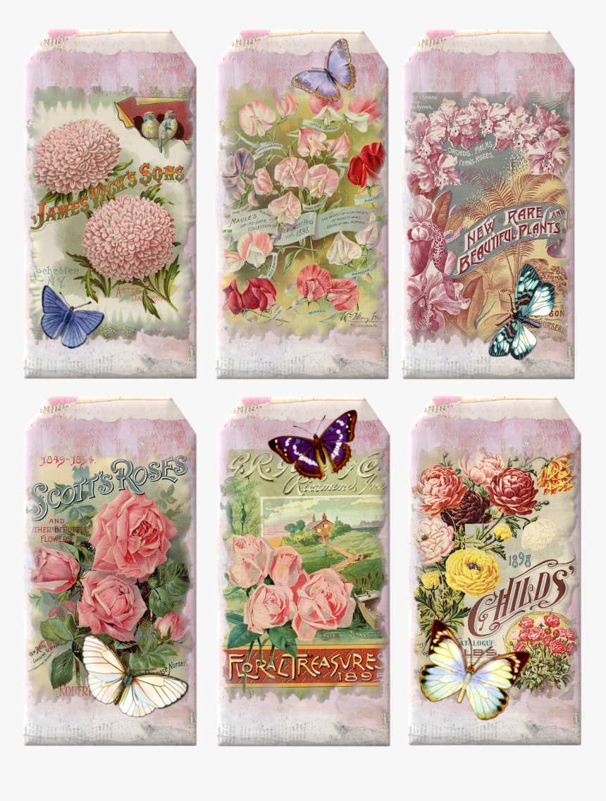 Vintage Floral Tags, HD Png Download, Free Download