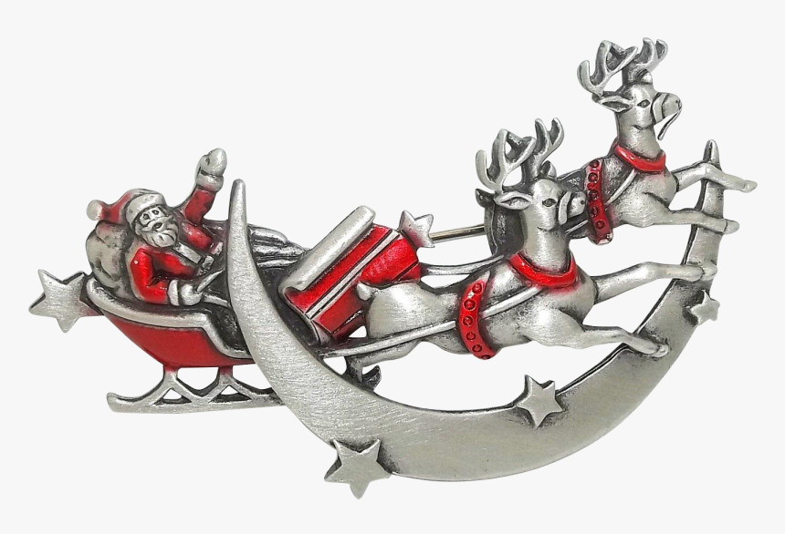 Santa Sleigh Reindeer - Cartoon, HD Png Download, Free Download