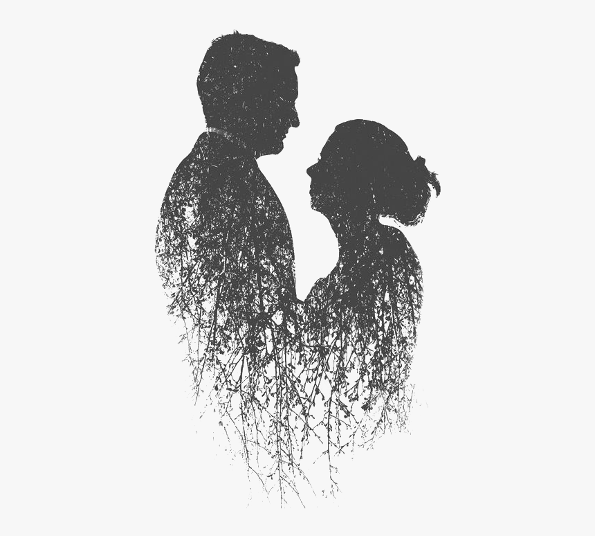Silhouette Couple Multiple Exposure Png Image High - Couple Silhouette Png, Transparent Png, Free Download