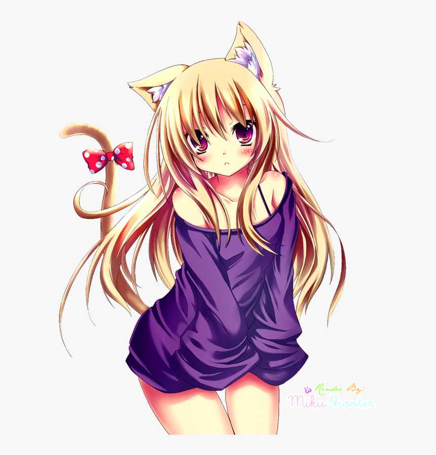 Transparent Neko Ears Png - Cat Kawaii Anime Girl, Png Download, Free Download