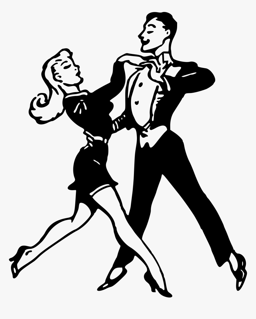 Couple Dancing 2 Clip Arts - Dancing Black And White Drawing, HD Png Download, Free Download