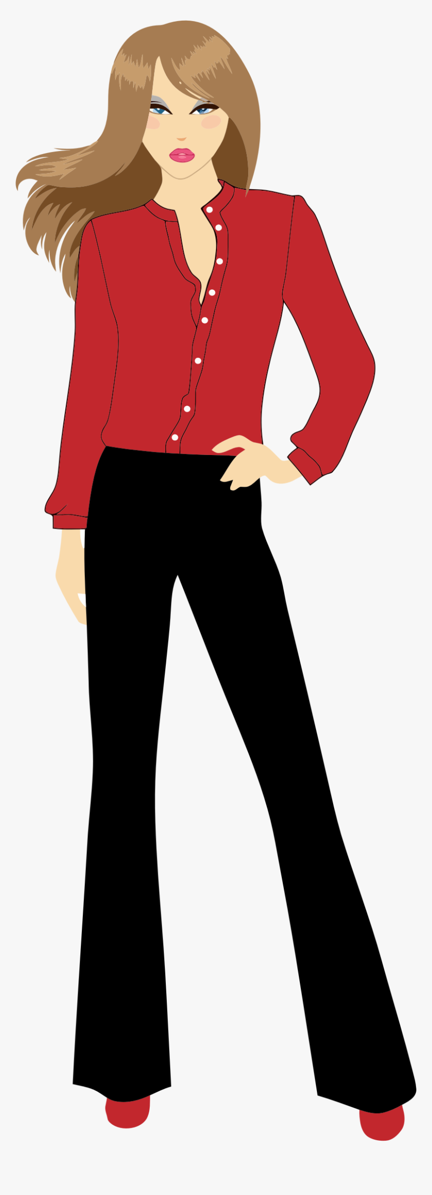 Woman With Hand On - Hand On Hip Clipart, HD Png Download, Free Download