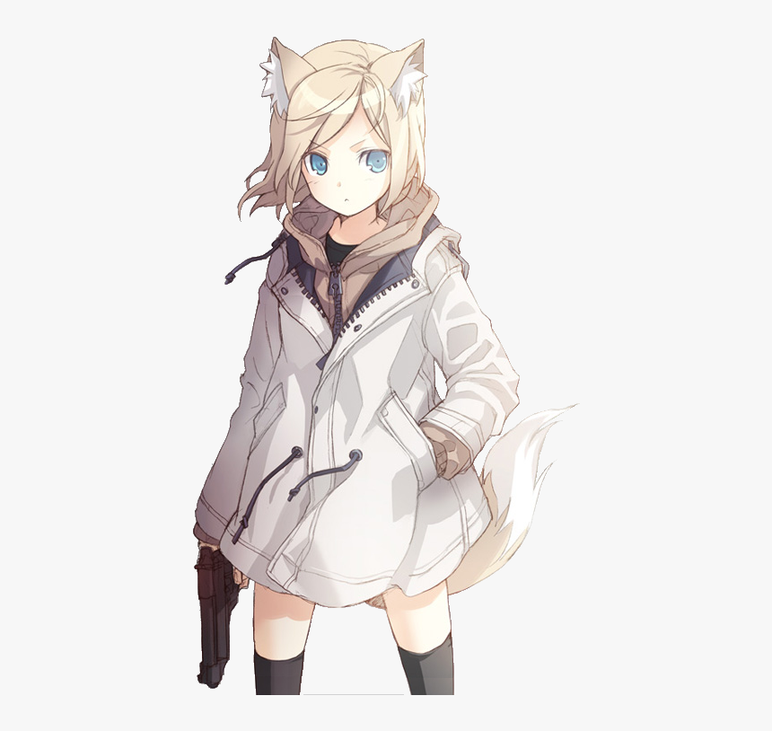 Illustration - Anime Girl Badass Neko, HD Png Download, Free Download