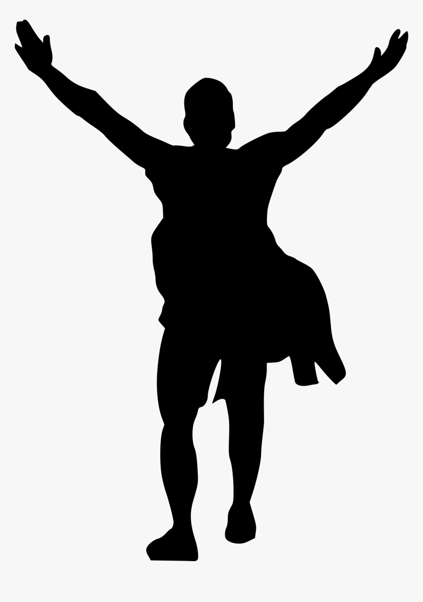 Hands Up Silhouette Png, Transparent Png, Free Download