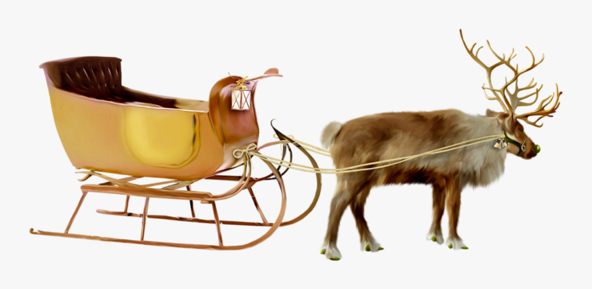 Santa Sleigh Png - Rennes Du Père Noël, Transparent Png, Free Download