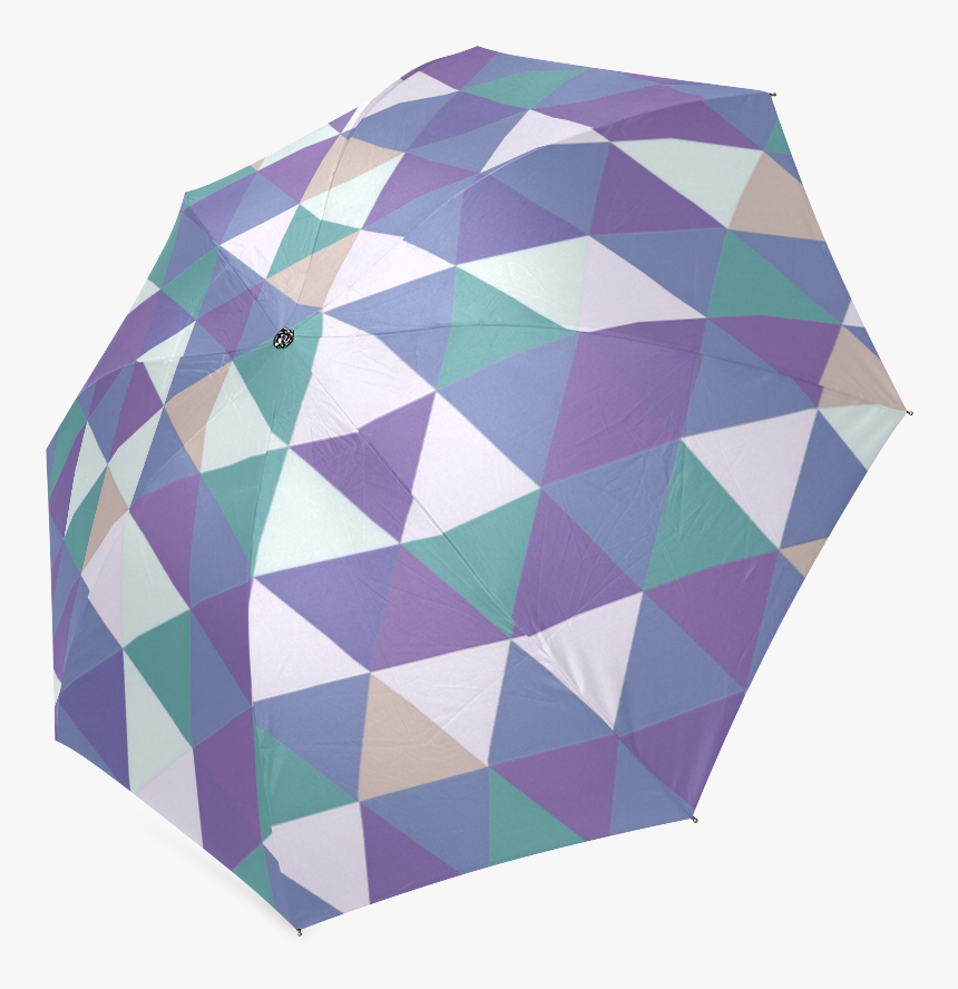 Purple Green Beige Abstract Triangles Foldable Umbrella - Envelope, HD Png Download, Free Download