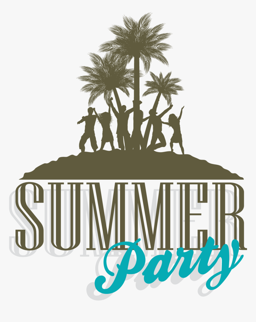 Party Silhouette Clip Art - Sunmer Party Background Free, HD Png Download, Free Download