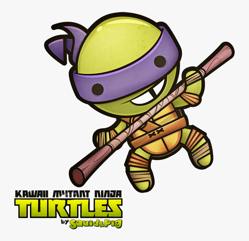 Donatello Kawaii Mutant Ninja Turtles By Squidpig - Donatello Ninja Turtle Chibi, HD Png Download, Free Download