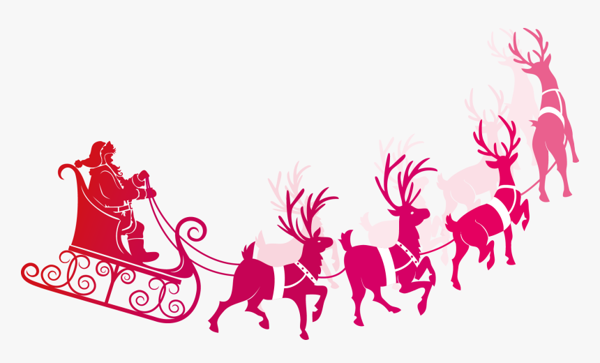 Clipart Reindeer Flying - Santa Claus Ride Png, Transparent Png, Free Download