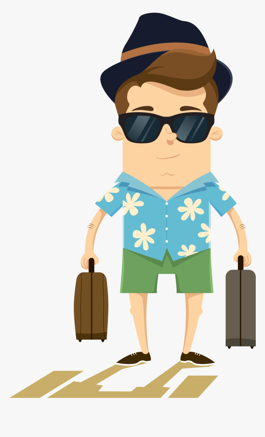 Summer People Travel Up To Vector Vecteur - Transparent Tourist Png, Png Download, Free Download