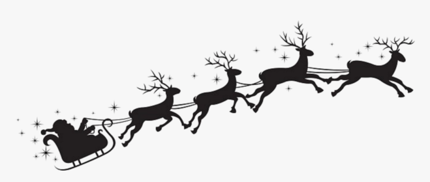 Transparent Santa Claus Sleigh Png - Santa And Sleigh Silhouette Clipart, Png Download, Free Download