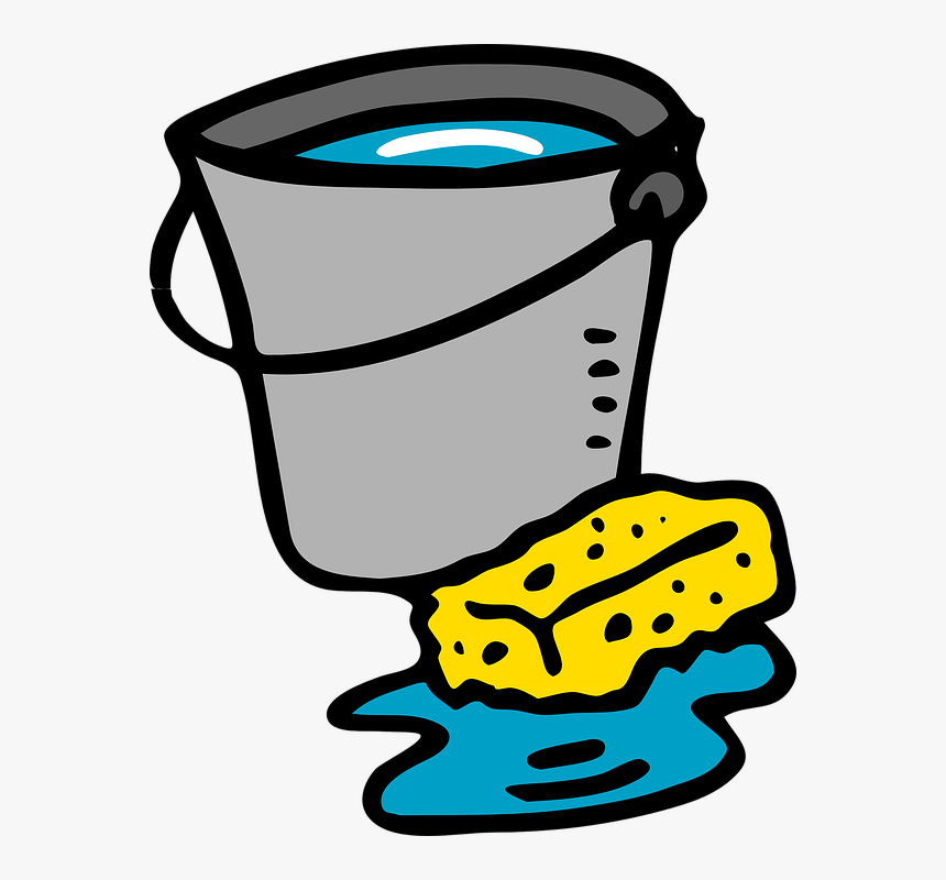 Bucket, Water, Cleaning, Materials, Floor, Washing - Cleaning Clip Art, HD Png Download, Free Download