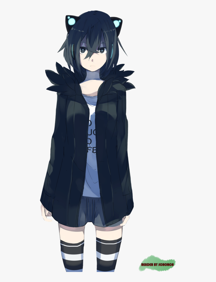 Anime Girl Black Hair Blue Eyes