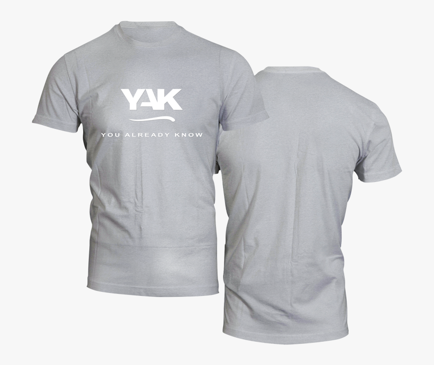 Yak Stylish Short Sleeve T Shirt 3 Sport Gray Front - Gray T Shirt Front Back, HD Png Download, Free Download