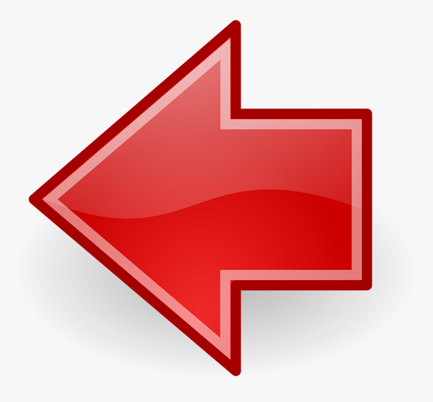 Red Arrow Left Png, Transparent Png, Free Download