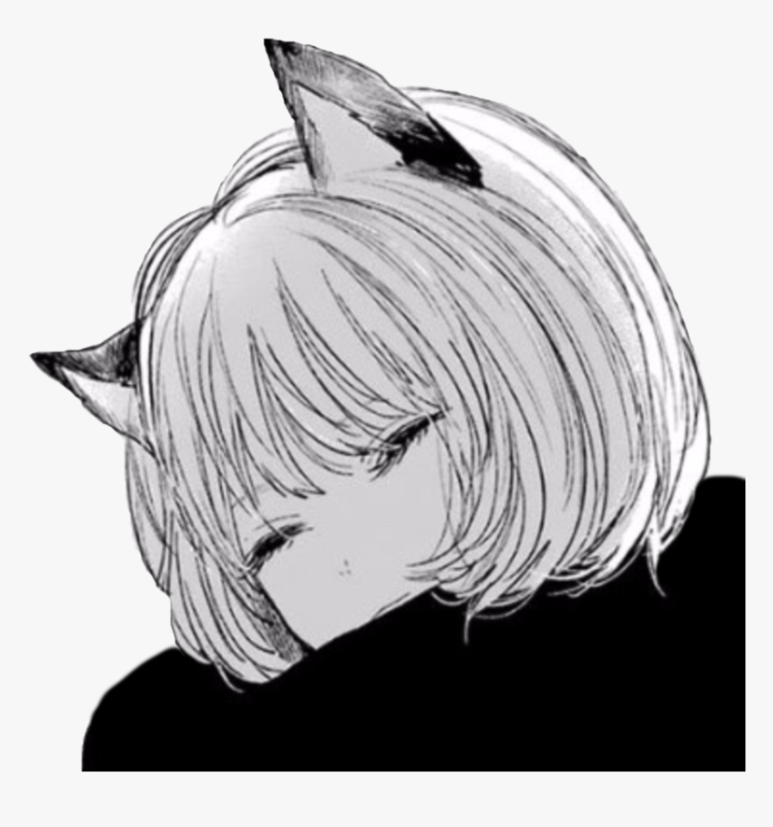 Transparent Black And White Anime Png Black And White Anime Girl