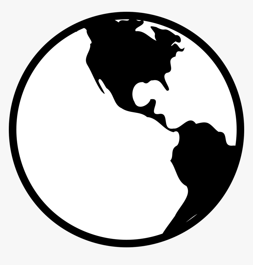 Earth Emoji Black And White, HD Png Download, Free Download