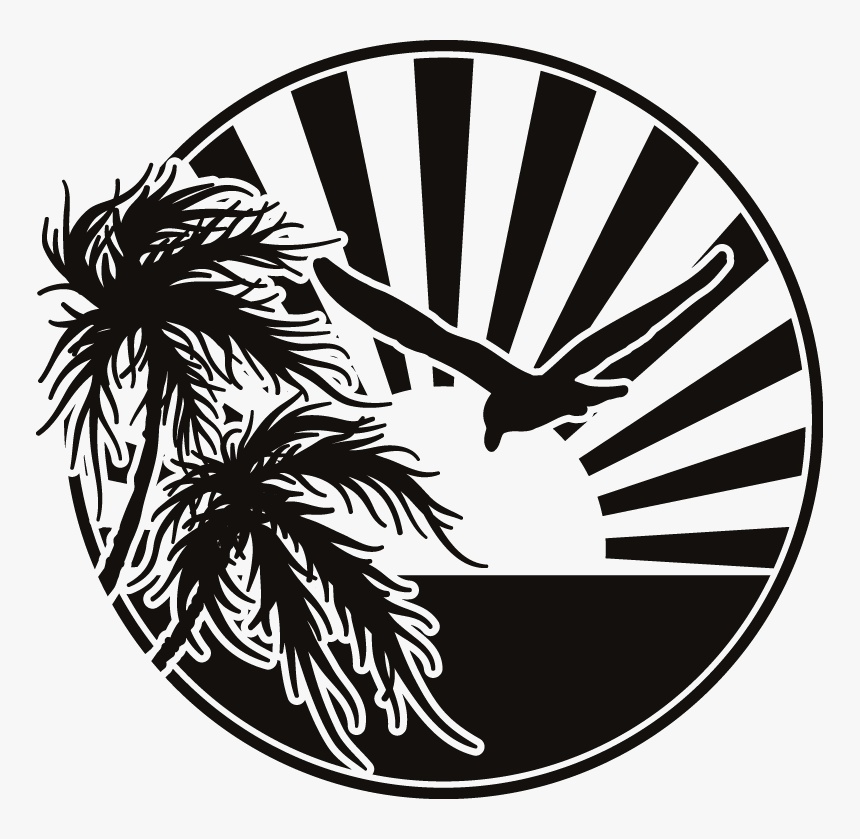Party Beach Silhouette Labels Png - Beach Silhouette Vector Png, Transparent Png, Free Download