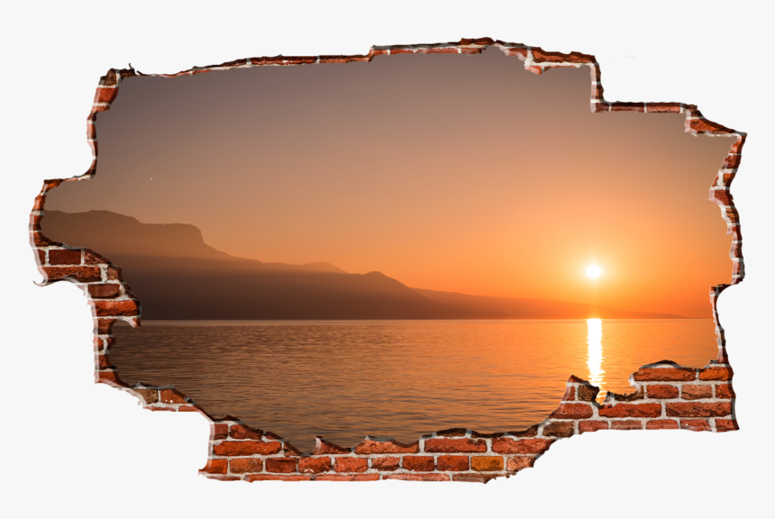 Zapwalls Decals Bright Orange Sunset Coast Breaking - Wall Breaking Png, Transparent Png, Free Download