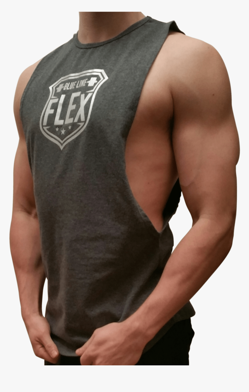 Police T Shirts Gray Cut Off Police Tank - Active Tank, HD Png Download, Free Download