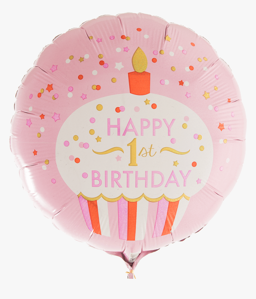 1st Birthday Pink Cupcake - Balloon, HD Png Download, Free Download