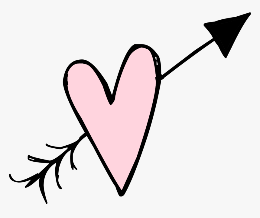 Picture Of Heart Arrow - Pink Heart With Arrow, HD Png Download, Free Download