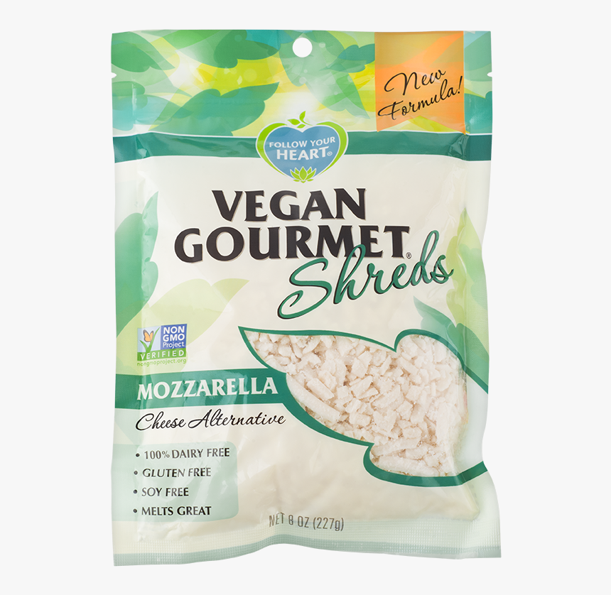 Us 8oz Vgshreds Mozzarella Front - Vegan Mozzarella Shreds, HD Png Download, Free Download