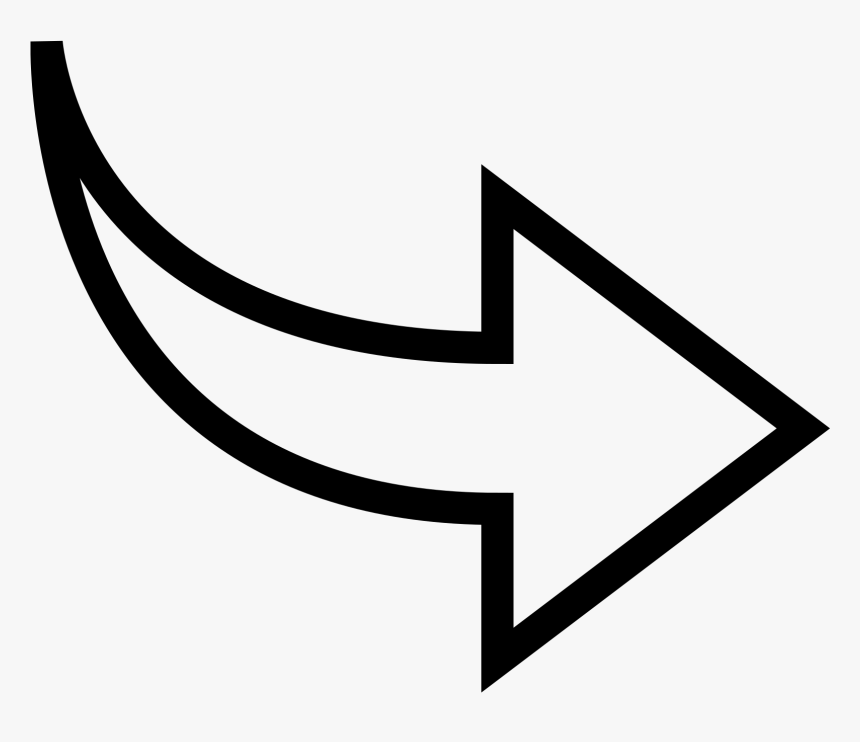 Curved Arrow Outline Icon Download Vector - Curved White Arrow Png, Transparent Png, Free Download