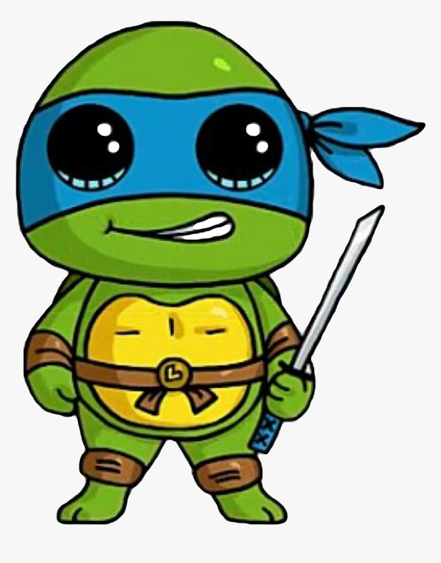 Ninja Turtles Clipart Kawaii - Cute Ninja Turtle Drawing, HD Png Download, Free Download