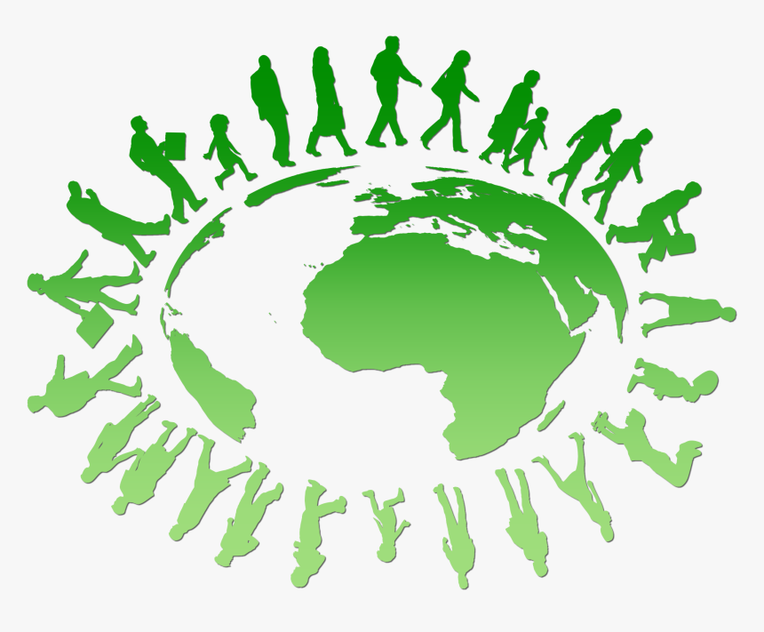 People Circling Around The Earth Clip Arts - People Walking Around Earth, HD Png Download, Free Download