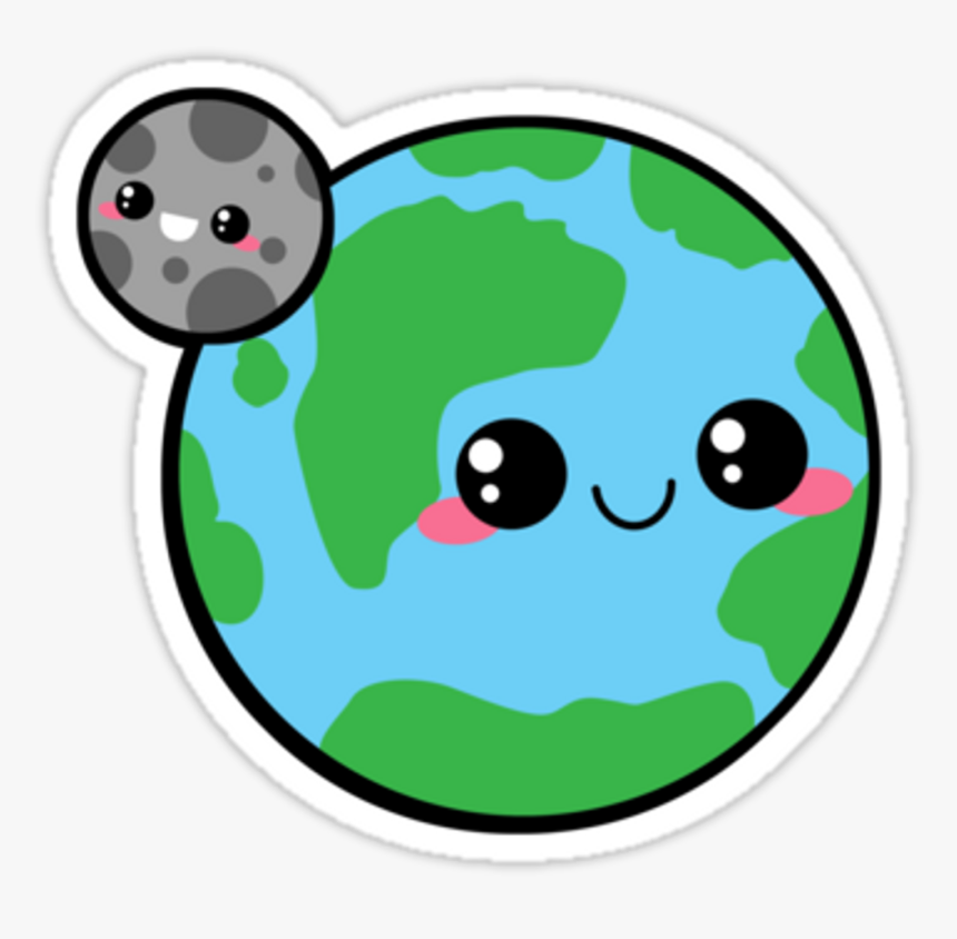 #kawaii #earth #moon #planet #cute #scplanets #freetoedit - Kawaii Earth, HD Png Download, Free Download