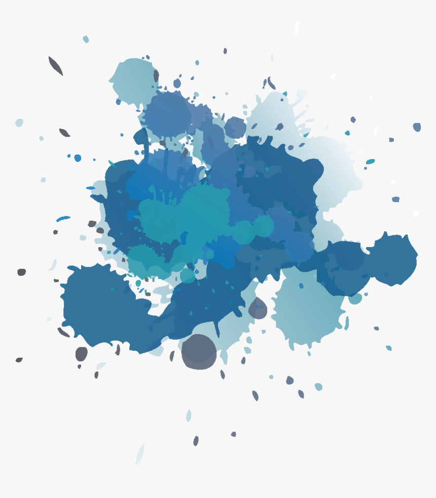 Blue Splash Brush - Paint Splatter Png Blue, Transparent Png, Free Download