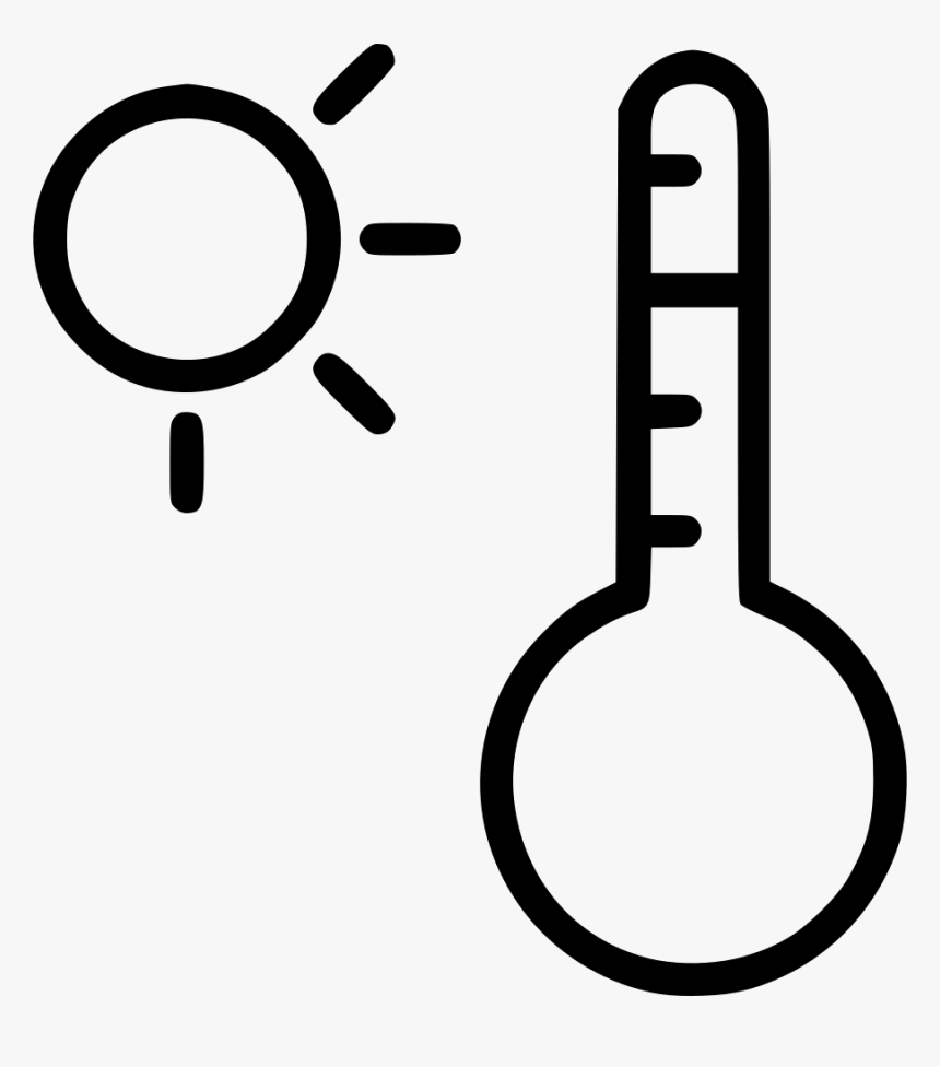 Thermometer Hot Heat Summer Sun Day - Hot Weather Thermometer Clipart Black And White, HD Png Download, Free Download