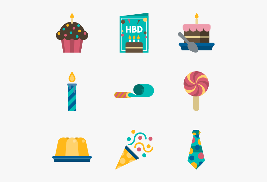 Birthday And Party Elements - Birthday Cake Minimal Png, Transparent Png, Free Download