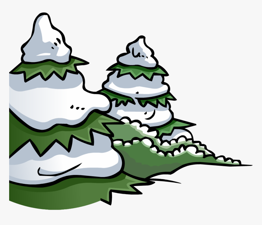 Pine Tree Cove 1 - Pine Tree In The Snow Cartoon, HD Png Download, Free Download