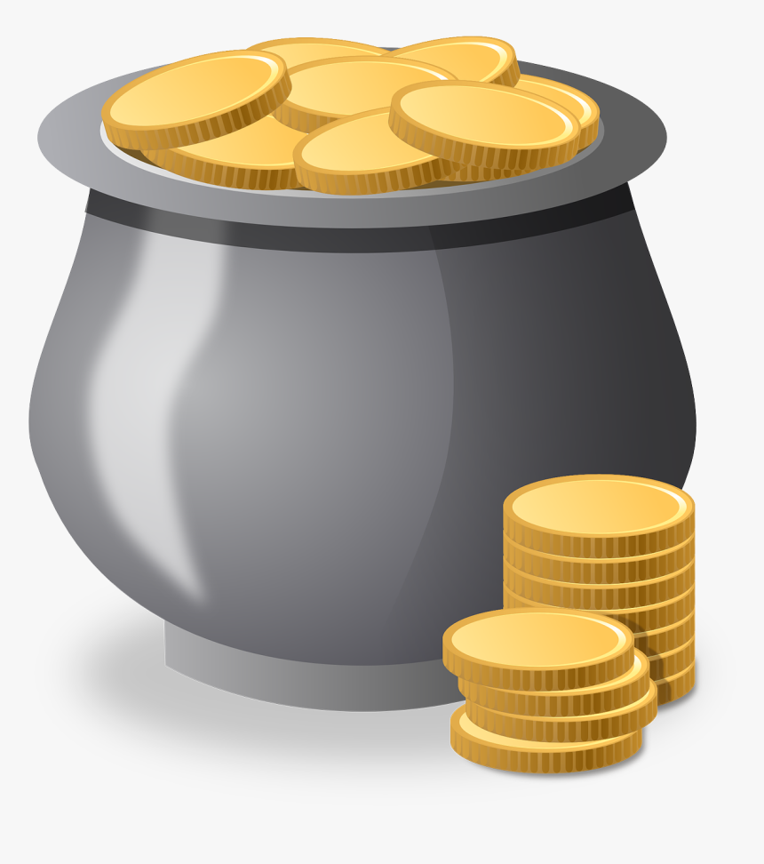 Coin Clipart Image - Pot Of Money, HD Png Download, Free Download