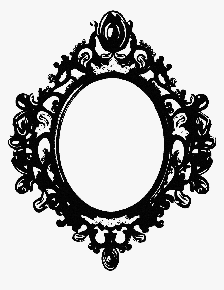 Drawing Frame Mirror - Black And White Mirror Png, Transparent Png, Free Download