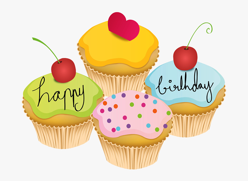 Cupcake Vector Graphics Birthday Illustration - Happy Birthday Cartoon Cupcakes, HD Png Download, Free Download