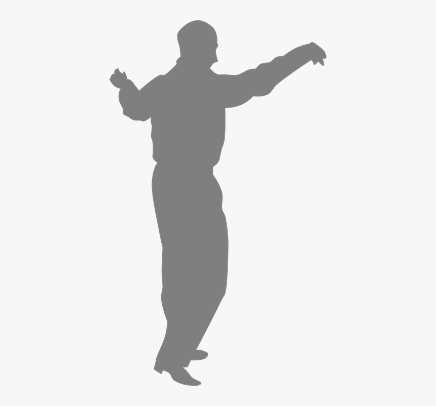 Bailarina, Hombre, Gris, Silueta De Arte - Clip Art Man Dancing, HD Png Download, Free Download