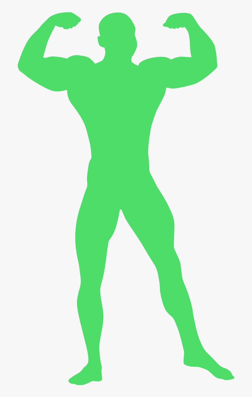 Blue Muscle Man Silhouette, HD Png Download, Free Download