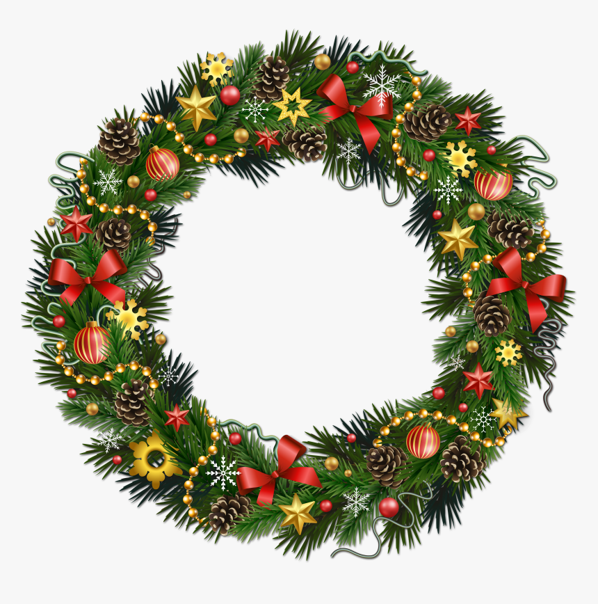 Christmas Wreath Transparent Background, HD Png Download, Free Download