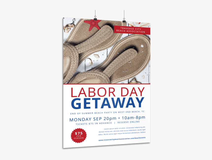 Labor Day Beach Party Poster Template Preview - Graphic Design, HD Png Download, Free Download