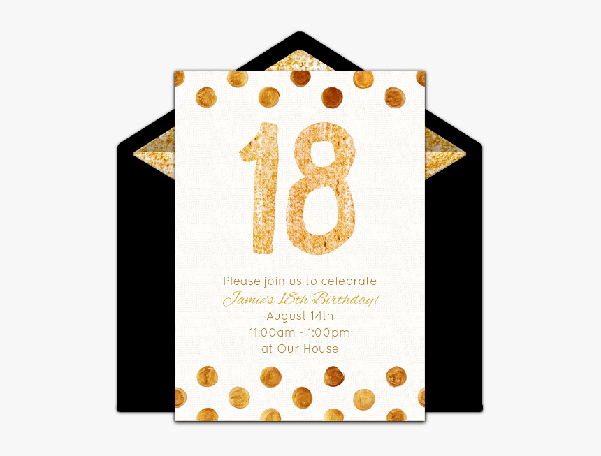 Online 18th Birthday Invitations, HD Png Download - kindpng.