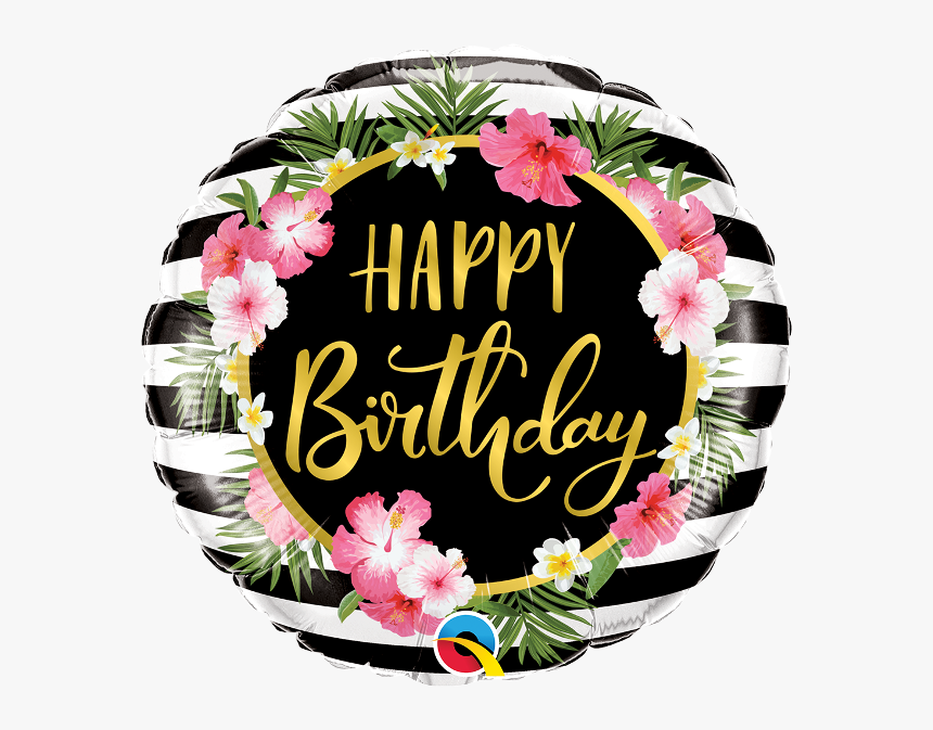 Happy Birthday Floral Balloon, HD Png Download, Free Download